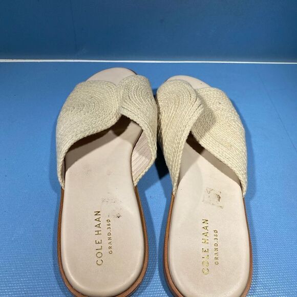 Cole Haan Women Ansley Slide Sandal Jute Grand 360 Slip On Comfort Flats 7,5 - Picture 7 of 8